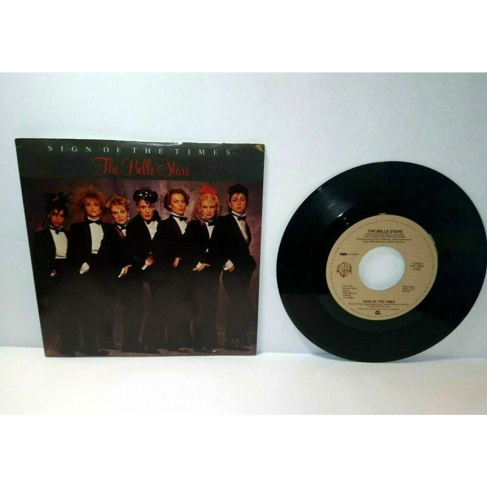 The Belle Stars Artist Sign Of The Times 7" Vinyl Record Warner Bros 7-29672